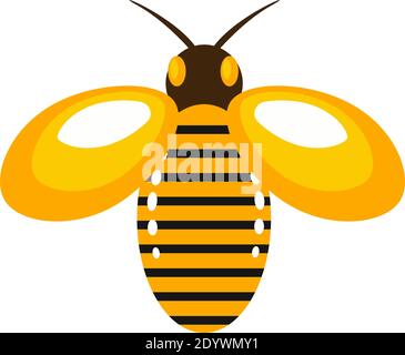 Big yellow bee, illustration, vector on a white background. Stock Vector