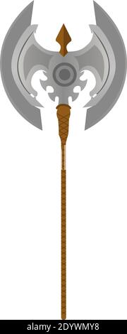 Vikings axe, illustration, vector on a white background. Stock Vector
