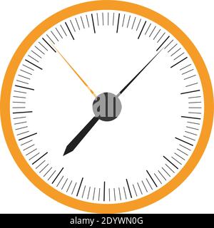 Orange barometer, illustration, vector on a white background. Stock Vector