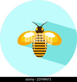 Big yellow bee, illustration, vector on a white background. Stock Vector