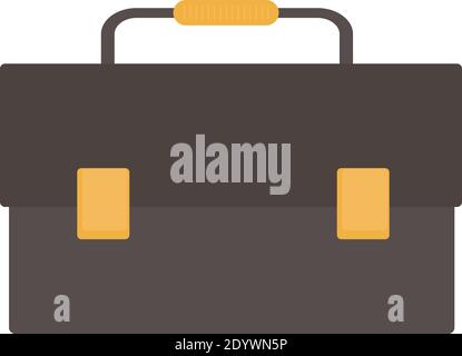 Black briefcase, illustration, vector on a white background. Stock Vector