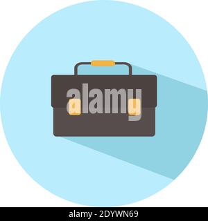 Black briefcase, illustration, vector on a white background. Stock Vector