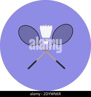 Playing badminton, illustration, vector on a white background. Stock Vector