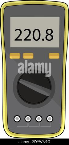 Digital multimeter, illustration, vector on a white background. Stock Vector