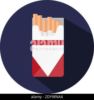 Red pack of cigarettes, illustration, vector on a white background. Stock Vector