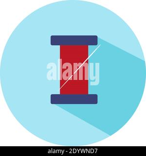 Red thread, illustration, vector on a white background. Stock Vector