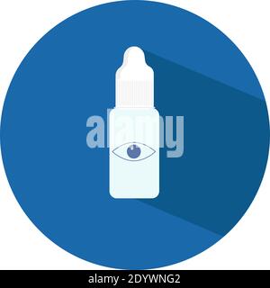 Eye drops in bottle, illustration, vector on a white background. Stock Vector