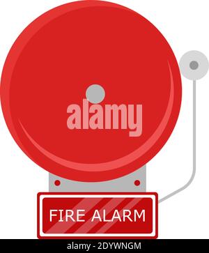 Red fire alarm, illustration, vector on a white background. Stock Vector