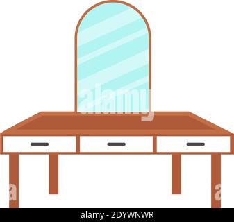 Dressing table, illustration, vector on a white background. Stock Vector