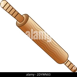 Rolling pin, illustration, vector on a white background. Stock Vector