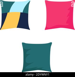 Colorful pillows, illustration, vector on a white background. Stock Vector