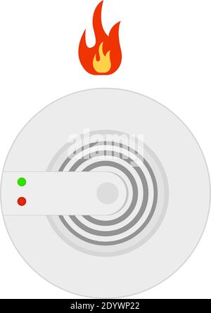 Fire alarm, illustration, vector on a white background. Stock Vector