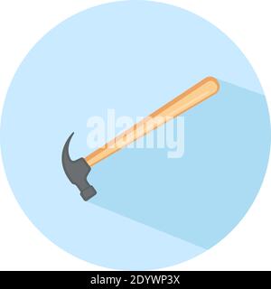 Wooden hammer, illustration, vector on a white background. Stock Vector