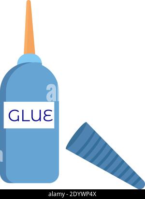 Glue in bottle, illustration, vector on a white background. Stock Vector