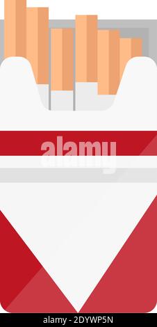 Red pack of cigarettes, illustration, vector on a white background. Stock Vector