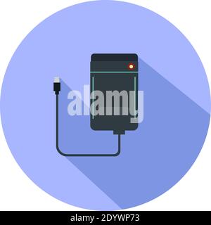 External hard disk, illustration, vector on a white background. Stock Vector