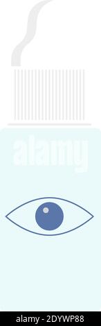 Eye drops in bottle, illustration, vector on a white background. Stock Vector