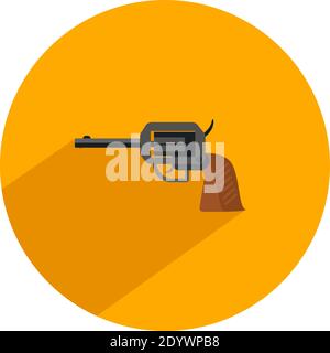 Pistol revolver, illustration, vector on a white background. Stock Vector