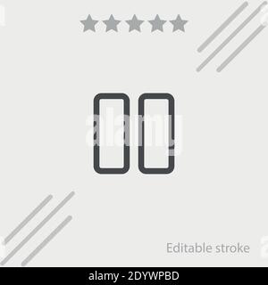 pause multimedia outlined button vector icon modern simple vector illustration Stock Vector