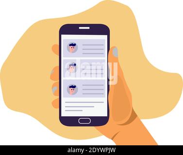 Mobile notifications, illustration, vector on a white background. Stock Vector