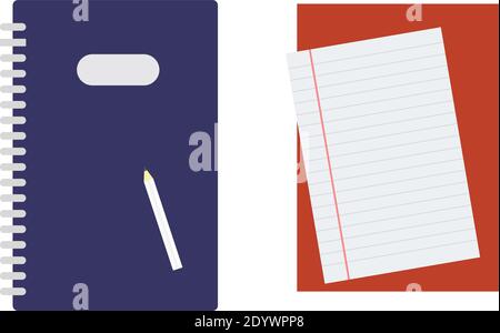 Purple notebook, illustration, vector on a white background. Stock Vector