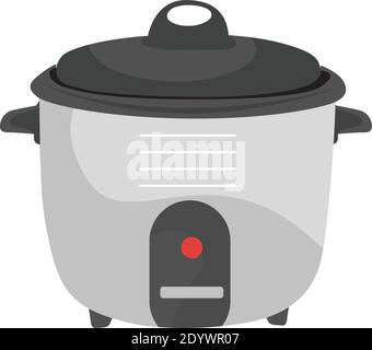 Rice cooker, illustration, vector on a white background. Stock Vector