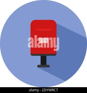 Red letterbox, illustration, vector on a white background. Stock Vector
