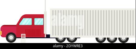 Loading truck, illustration, vector on a white background. Stock Vector