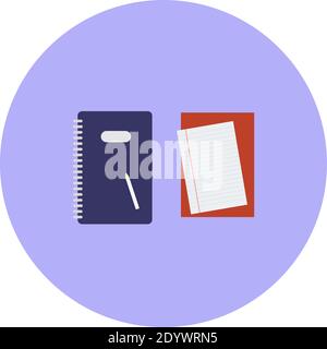 Purple notebook, illustration, vector on a white background. Stock Vector