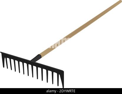 Big rake, illustration, vector on a white background. Stock Vector