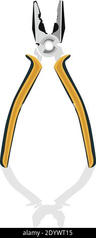 Orange pliers, illustration, vector on a white background. Stock Vector