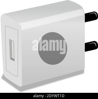 Mobile charger, illustration, vector on a white background. Stock Vector