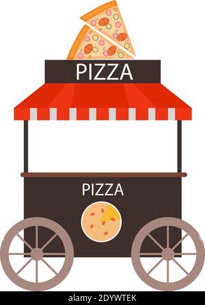 Pizza stand, illustration, vector on a white background. Stock Vector