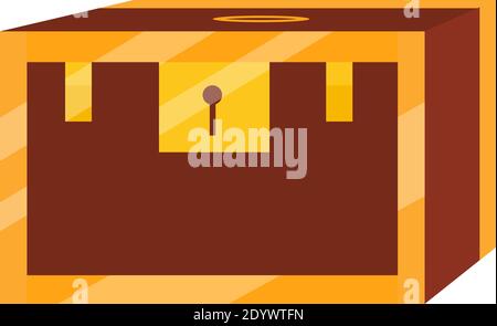 Treasure box, illustration, vector on a white background. Stock Vector
