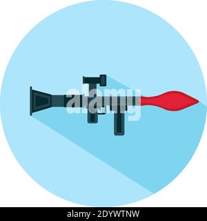 Rocket launcher, illustration, vector on a white background. Stock Vector