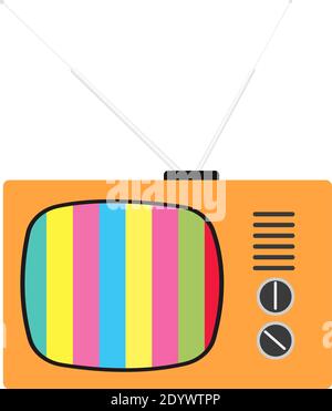 Retro TV, illustration, vector on a white background. Stock Vector