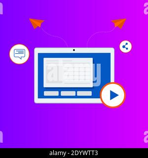 Browser tab, illustration, vector on a white background. Stock Vector
