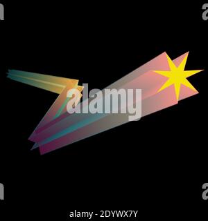 An abstract colorful shooting star shape background image. Stock Vector
