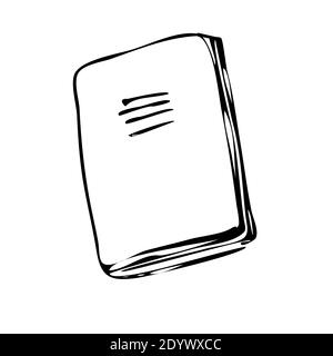 School notebook, sketch on a white isolated background. Style doodle. Vector illustration Stock Vector