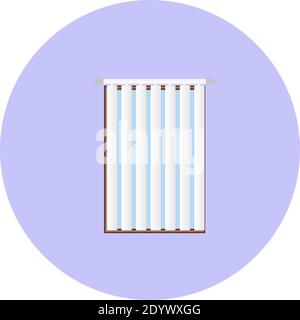 Window with curtains, illustration, vector on a white background. Stock Vector