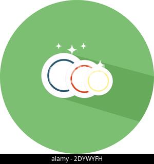 Washer dishes, illustration, vector on a white background. Stock Vector