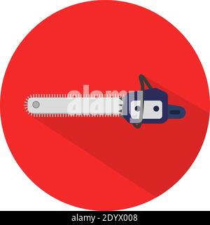 Electrical saw, illustration, vector on a white background. Stock Vector