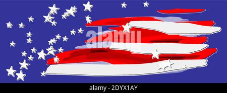 Abstract spots of strips and stars like USA flag eps10 vector illustration. Stock Vector