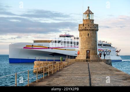 Condor Liberation passenger ferry arriving St Peter Port Guernsey Stock Photo