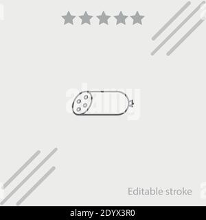cutted sausage vector icon modern simple vector illustration Stock Vector