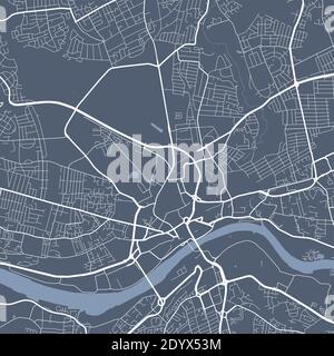 Road Map of Newcastle upon Tyne, England Stock Photo - Alamy