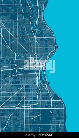 Milwaukee map. Detailed map of Milwaukee city administrative area ...