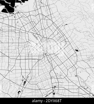 Urban city map of San Jose. Vector illustration, San Jose map art poster. Stock Vector