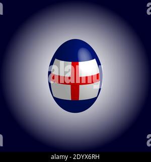 Easter egg in the colors of the flag of England. Stock Vector