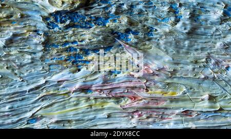 Multicolored abstract oil paint texture Stock Photo